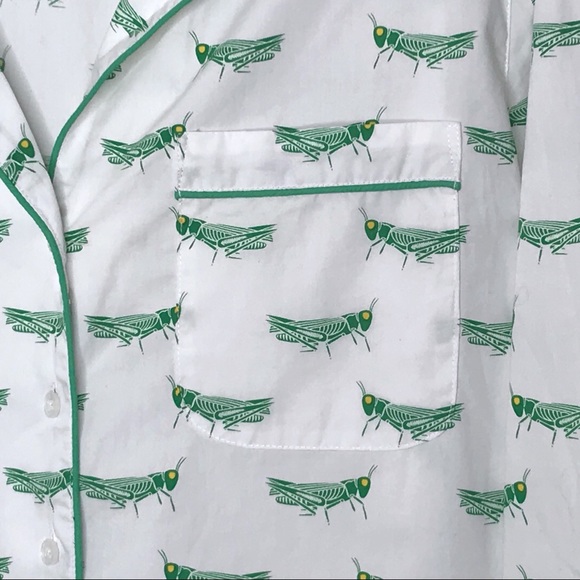 Other - GRASSHOPPER cotton nightshirt white green yellow small